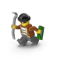 Lego Minifigure Male Crook Running PNG & PSD Images