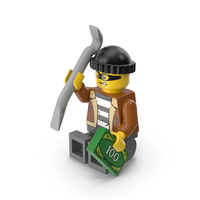 Lego Minifigure Male Crook Sitting Arm Up PNG & PSD Images