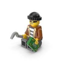 Lego Mini Figure Male Crook Sitting PNG & PSD Images