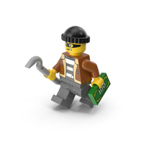 Lego Minifigure Male Crook Walking PNG & PSD Images