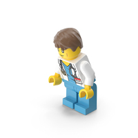Lego Minifigure Male Doctor Bent Down PNG & PSD Images