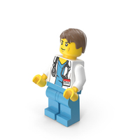 Lego Minifigure Male Doctor Bent Up PNG & PSD Images