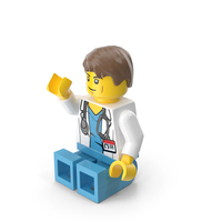 Lego Minifigure Male Doctor Sitting Arm Up PNG & PSD Images