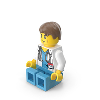 Lego Minifigure Male Doctor Sitting PNG & PSD Images