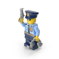 Lego Minifigure Male Police Arm Up PNG & PSD Images