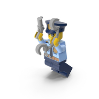 Lego Minifigure Male Police Jumping PNG & PSD Images