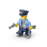 Lego Minifigure Male Police Walking PNG & PSD Images