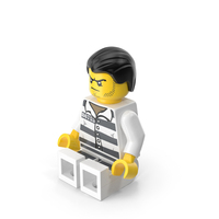 Lego Minifigure Male Prisoner Sitting PNG & PSD Images