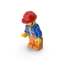 Lego Minifigure Male Worker Bent Down PNG & PSD Images