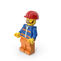 Lego Minifigure Male Worker Bent Up PNG & PSD Images