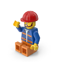 Lego Minifigure Male Worker Sitting Arm Up PNG & PSD Images