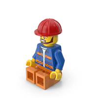 Lego Minifigure Male Worker Sitting PNG & PSD Images