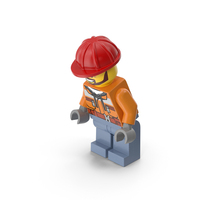 Lego Minifigure Male Worker Bent Down PNG & PSD Images