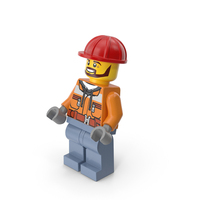 Lego Minifigure Male Worker Bent Up PNG & PSD Images