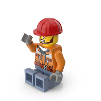 Lego Minifigure Male Worker Sitting Arm Up PNG & PSD Images