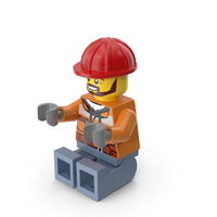 Lego Minifigure Male Worker Sitting Arms Middle PNG & PSD Images