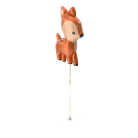 Foil Balloon Deer On A Ribbon PNG & PSD Images