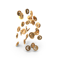 Euro Money Coin Many Falling PNG & PSD Images