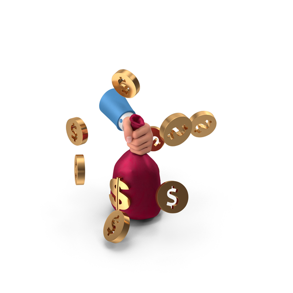Left Hand Holding Dollar Money Bag Coins PNG & PSD Images