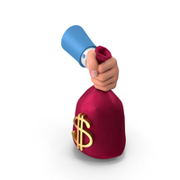 Left Hand Holding Dollars Money Bag PNG & PSD Images