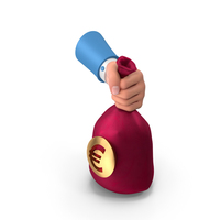Left Hand Holding Euro Money Bag PNG & PSD Images