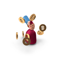 Left Hand Holding Money Bag Bit Coin PNG & PSD Images