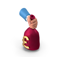 Left Hand Holding Pound Money Bag PNG & PSD Images