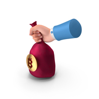 Right Hand Hold Money Bag Bit Coin PNG & PSD Images