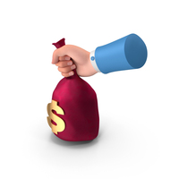 Right Hand Holding Dollar Money Bag PNG & PSD Images