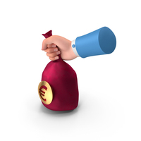 Right Hand Holding Euro Money Bag PNG & PSD Images
