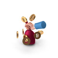Right Hand Holding Money Bag Bit Coin PNG & PSD Images