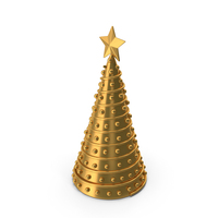Christmas Tree Spiral With Balls Icon Gold PNG & PSD Images