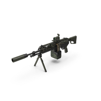 Machine Gun 14 Military Green PNG & PSD Images