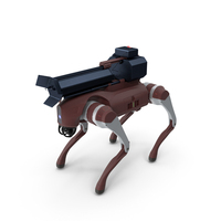 Robot Dog With A Flamethrower PNG & PSD Images