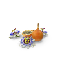 Passion Fruit and Flowers PNG & PSD Images