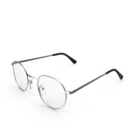 Classic Round Glasses Silver PNG & PSD Images