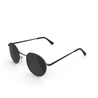Classic Round Glasses Black PNG & PSD Images