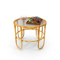 Tea Table With Drinks And Bergamot PNG & PSD Images