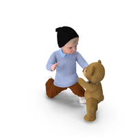 Kid And Stuffed Teddy Bear PNG & PSD Images