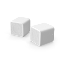 Two White Clay Wireless Speaker PNG & PSD Images