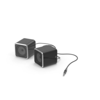 Two Speakers With Black Cable PNG & PSD Images