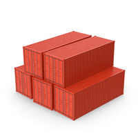 Red Ship Containers PNG & PSD Images