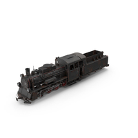Narrow-Gauge Rusted Old Black Steam Locomotive PNG & PSD Images