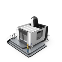 DMU 200 Gantry CNC Machine With Operator PNG & PSD Images