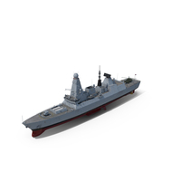 Royal Navy Type 45 Destroyer with AW101 Helicopter PNG & PSD Images