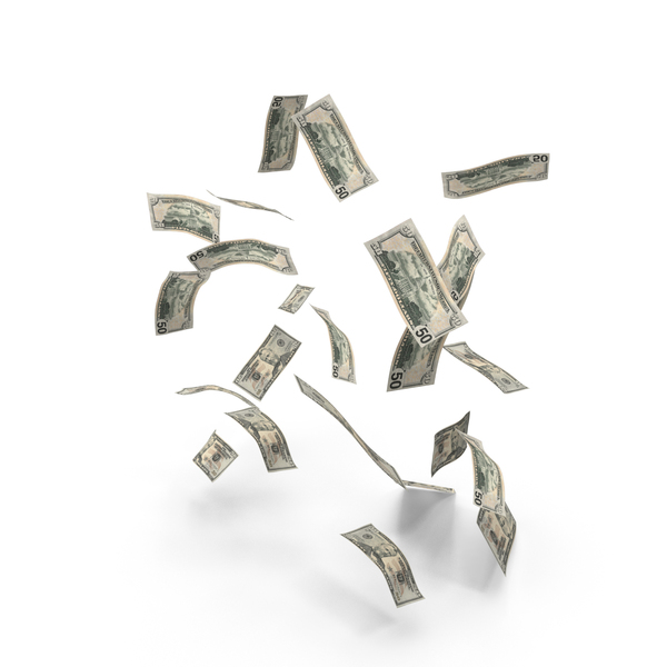 50 US Dollars Notes Few Falling Money PNG & PSD Images