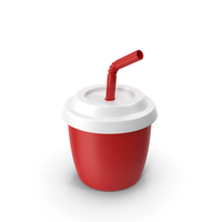 Stylized Plastic Cup Red With Tube PNG & PSD Images