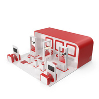 Red Empty Booth Design PNG & PSD Images