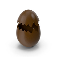 Egg Single Crack Chocolate PNG & PSD Images