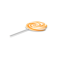 Candy Lollipop Spiral Side Orange PNG & PSD Images